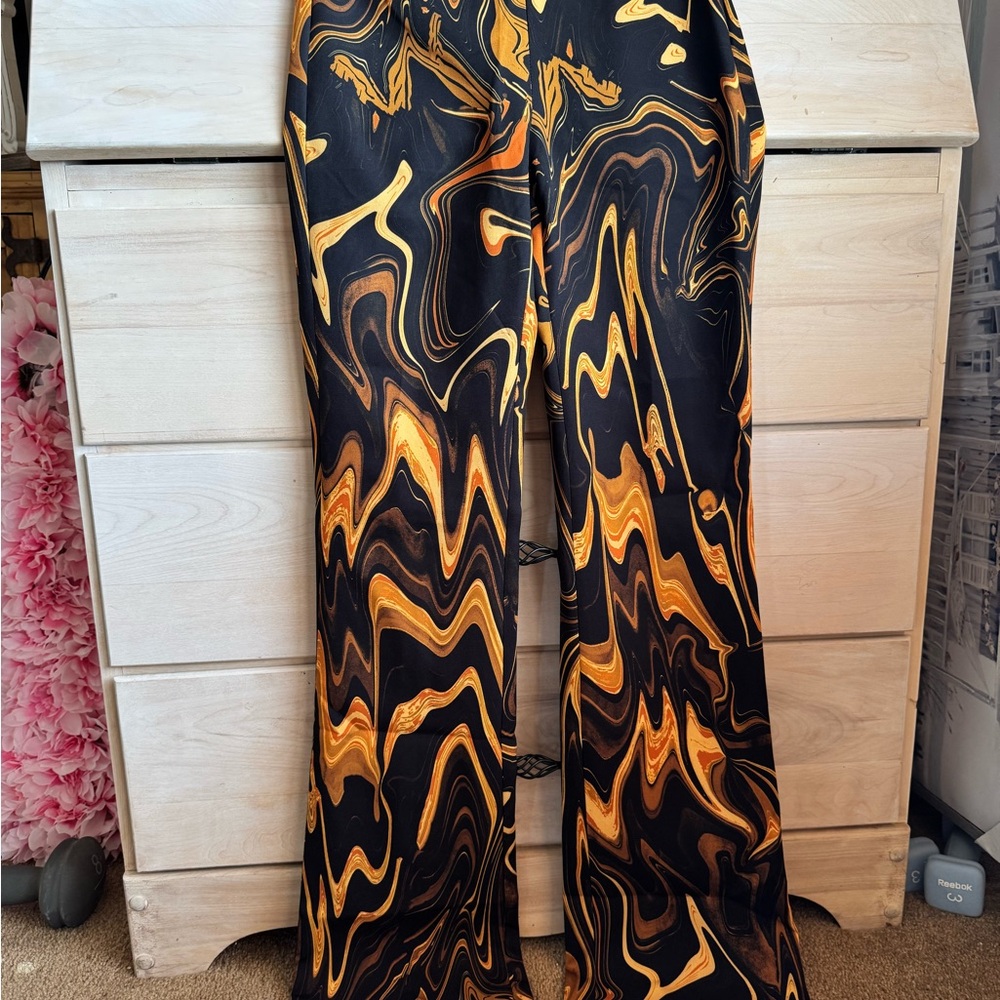 Black and Gold Swirl Pattern Pants